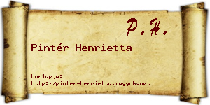 Pintér Henrietta névjegykártya