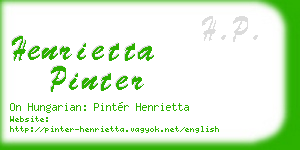 henrietta pinter business card
